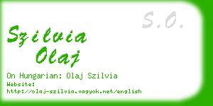 szilvia olaj business card